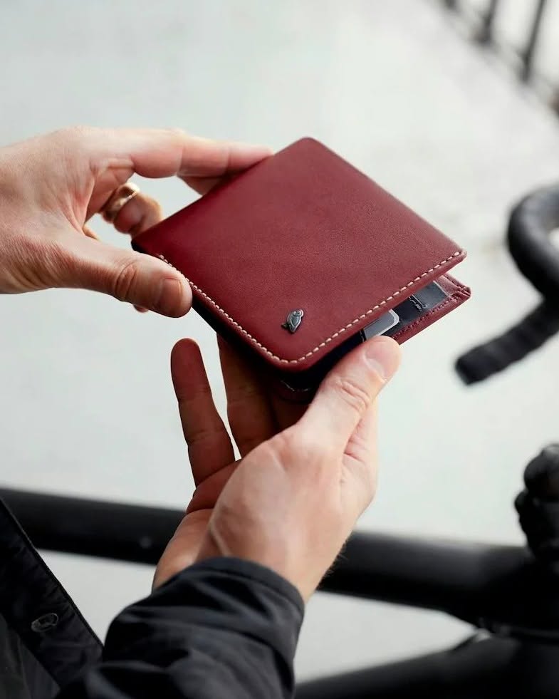 Boarding Gate burgundy leather bifold wallet at Bugis Junction 03-10A
