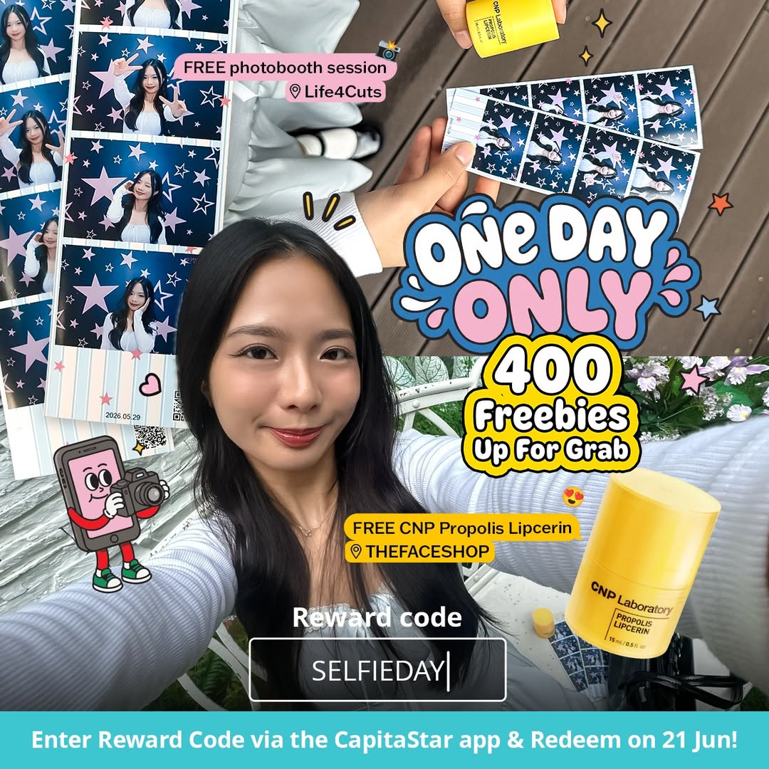 National Selfie Day freebie promotion at Bugis Plus