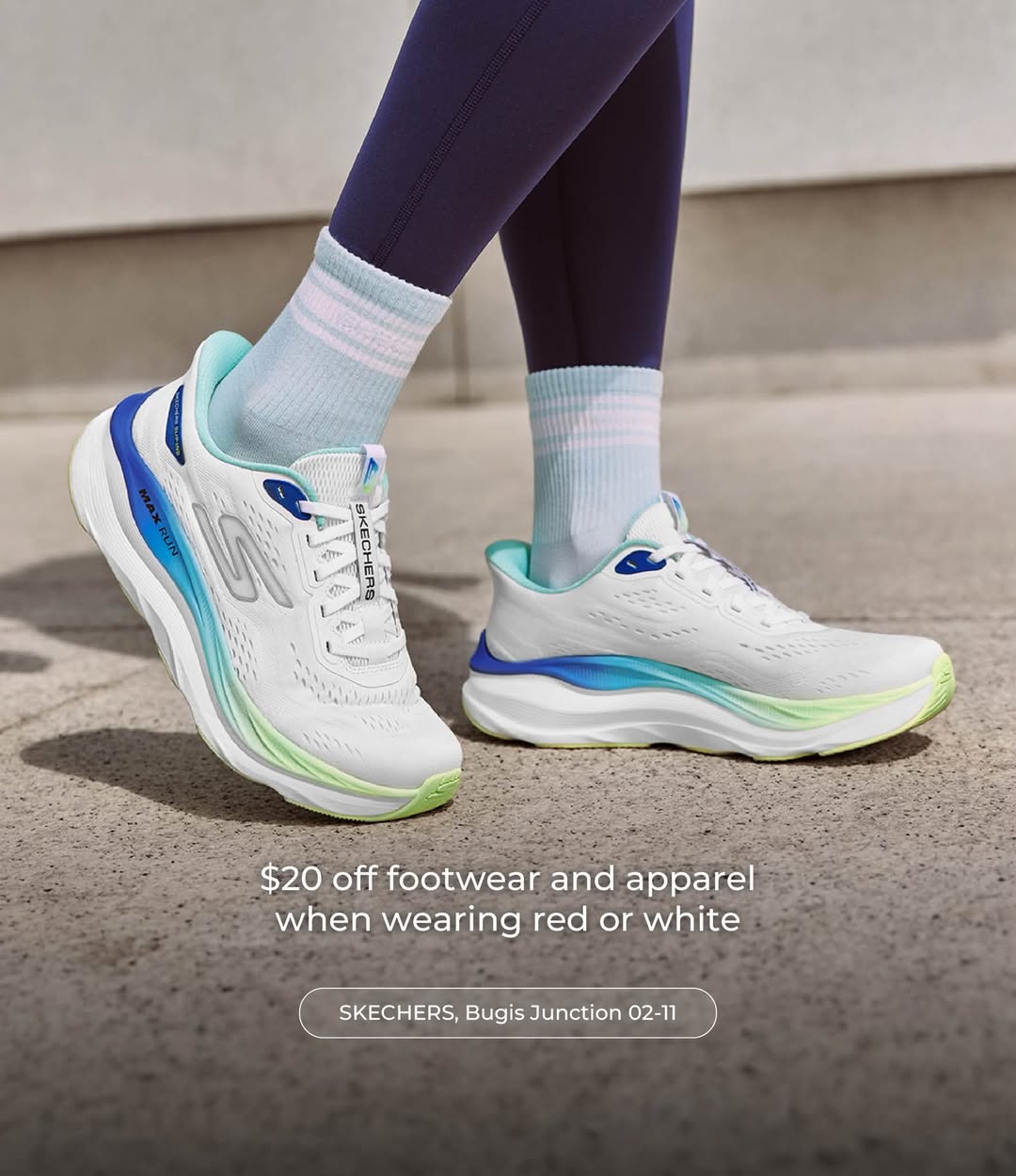 Skechers $20 off footwear and apparel promotion at Bugis Junction