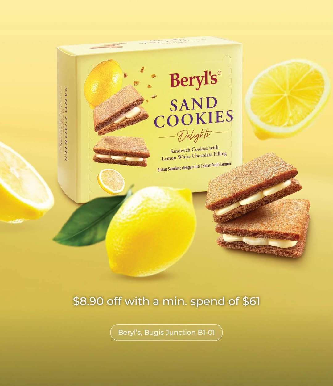 Beryl's Sandwich Cookies with Lemon White Chocolate Filling