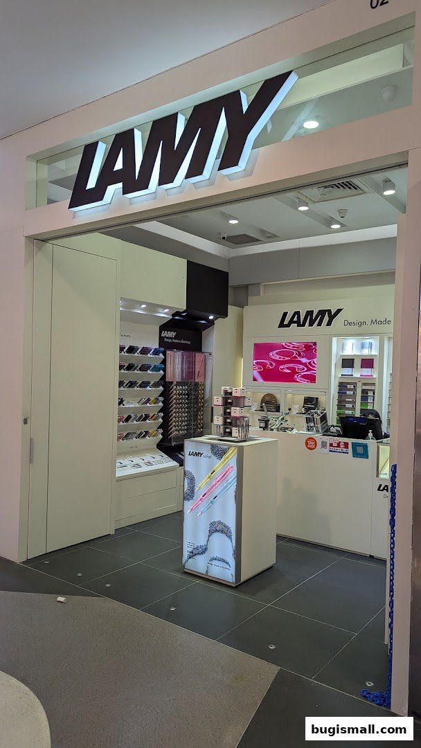 The entrance of a LAMY store showcasing pens and writing instruments.