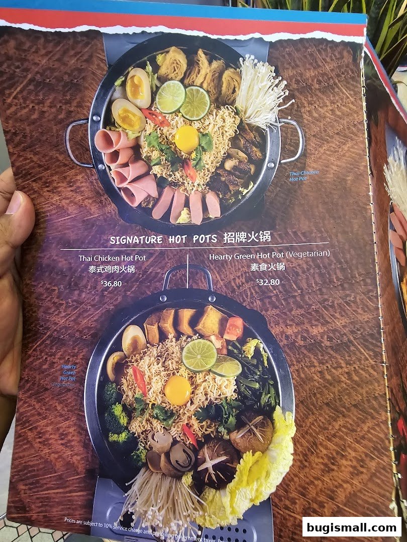 A menu showcasing two signature hot pots with various ingredients and prices.