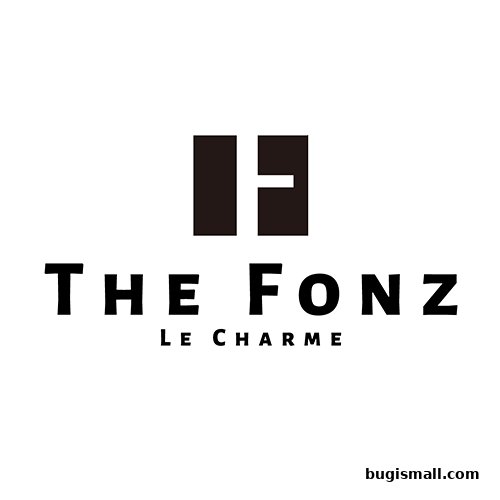 The logo for 'The Fonz - Le Charme' features bold typography and a stylized 'F'.